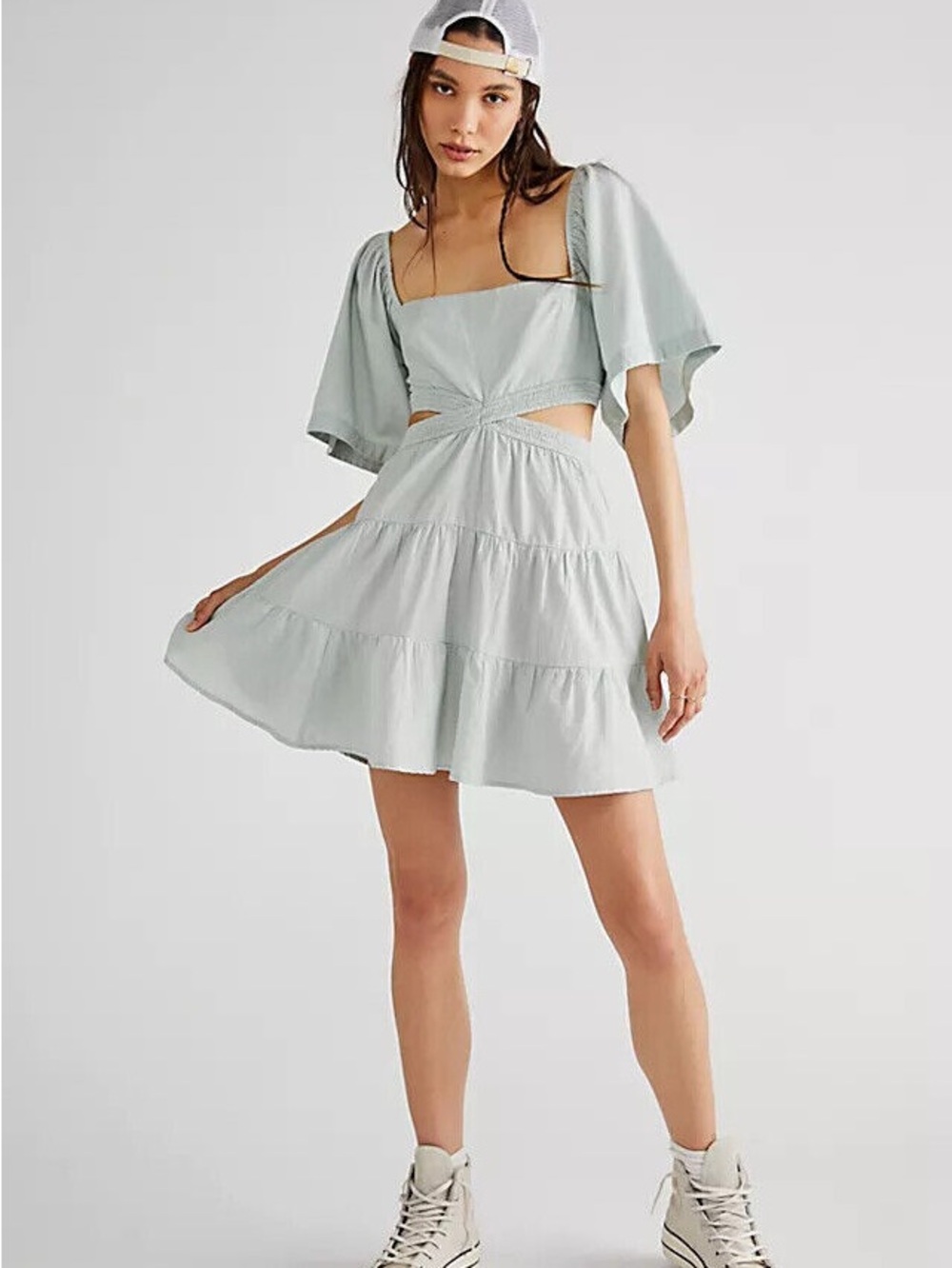 Light blue Free People Cross of Sunlight Mini Dress
